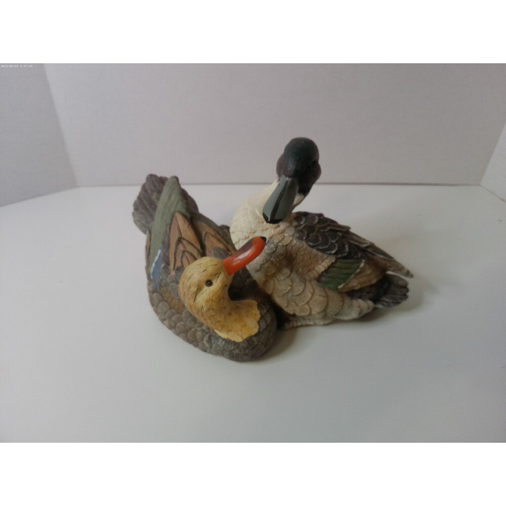 Pair Of Mallard Ducks Resin 7" Tall